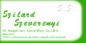 szilard szeverenyi business card