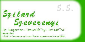 szilard szeverenyi business card